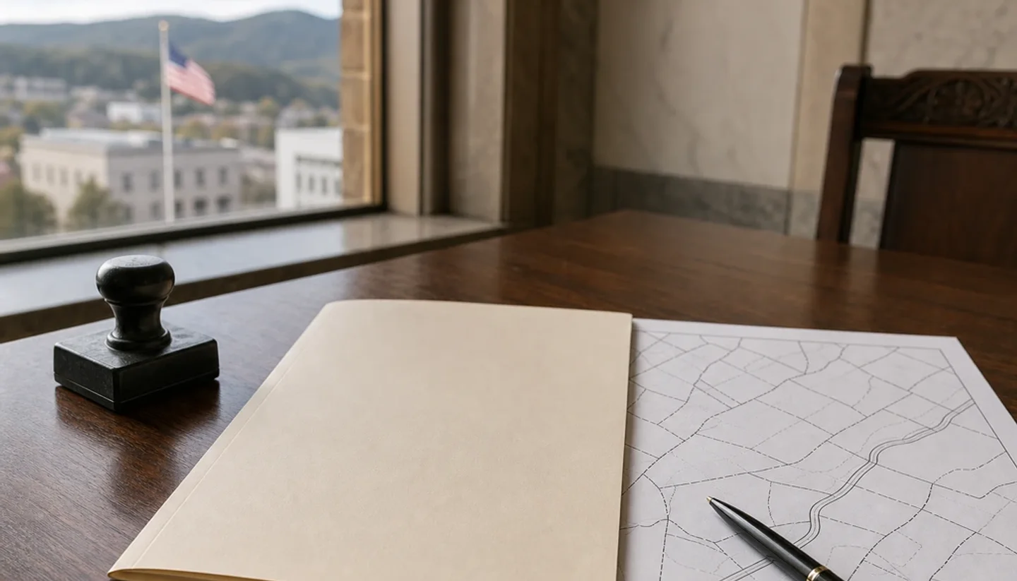 Deed and legal paperwork for a California land transaction